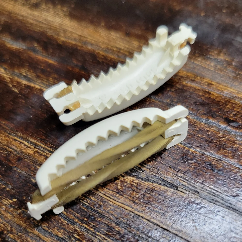 vintage 40s cream braid holders